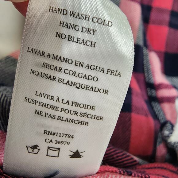 Rails Hunter Plaid Long Sleeve Button Up Shirt Mulberry White Indigo Small Soft - Picture 12 of 12